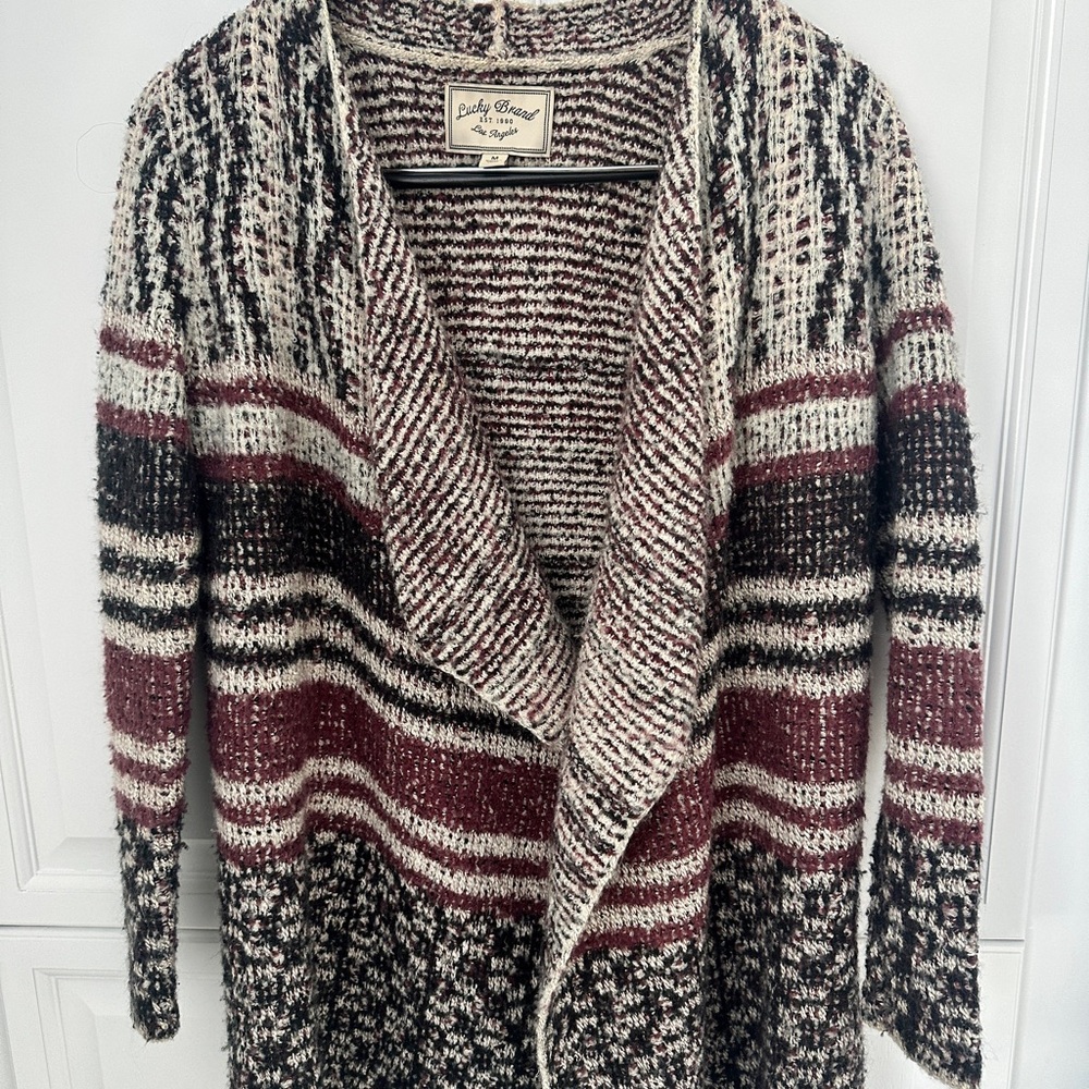 Cozy Lucky Brand Striped long Sweater Cardigan